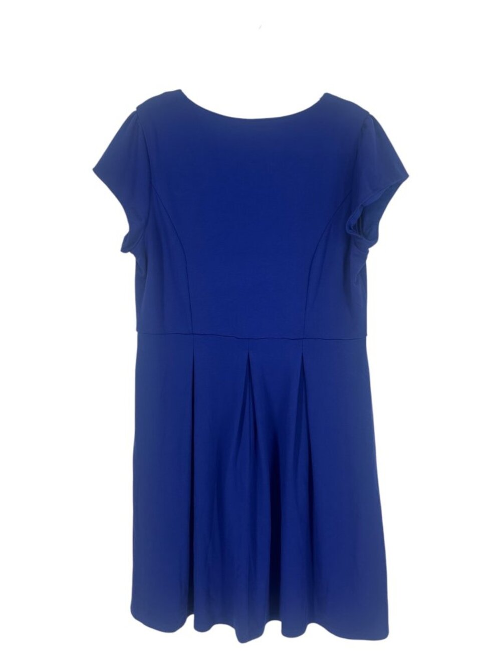 City Chic Royal Blue Fit Flare Dress Medium Plus Size V-Notch Cocktail - Picture 2 of 10